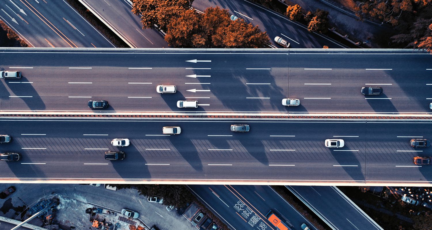 Autoroute vue du ciel